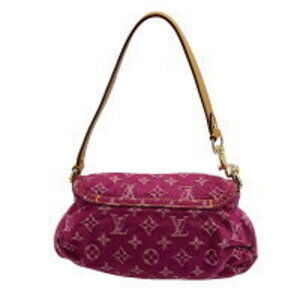 Louis Vuitton Denim Bag Pleaty Shoulder Monogram Pink